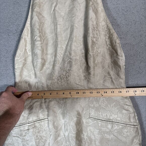 Vintage Geary Roark Kamisato Halter Dress Women's Size 12 Linen Blend Champagne - Picture 7 of 16